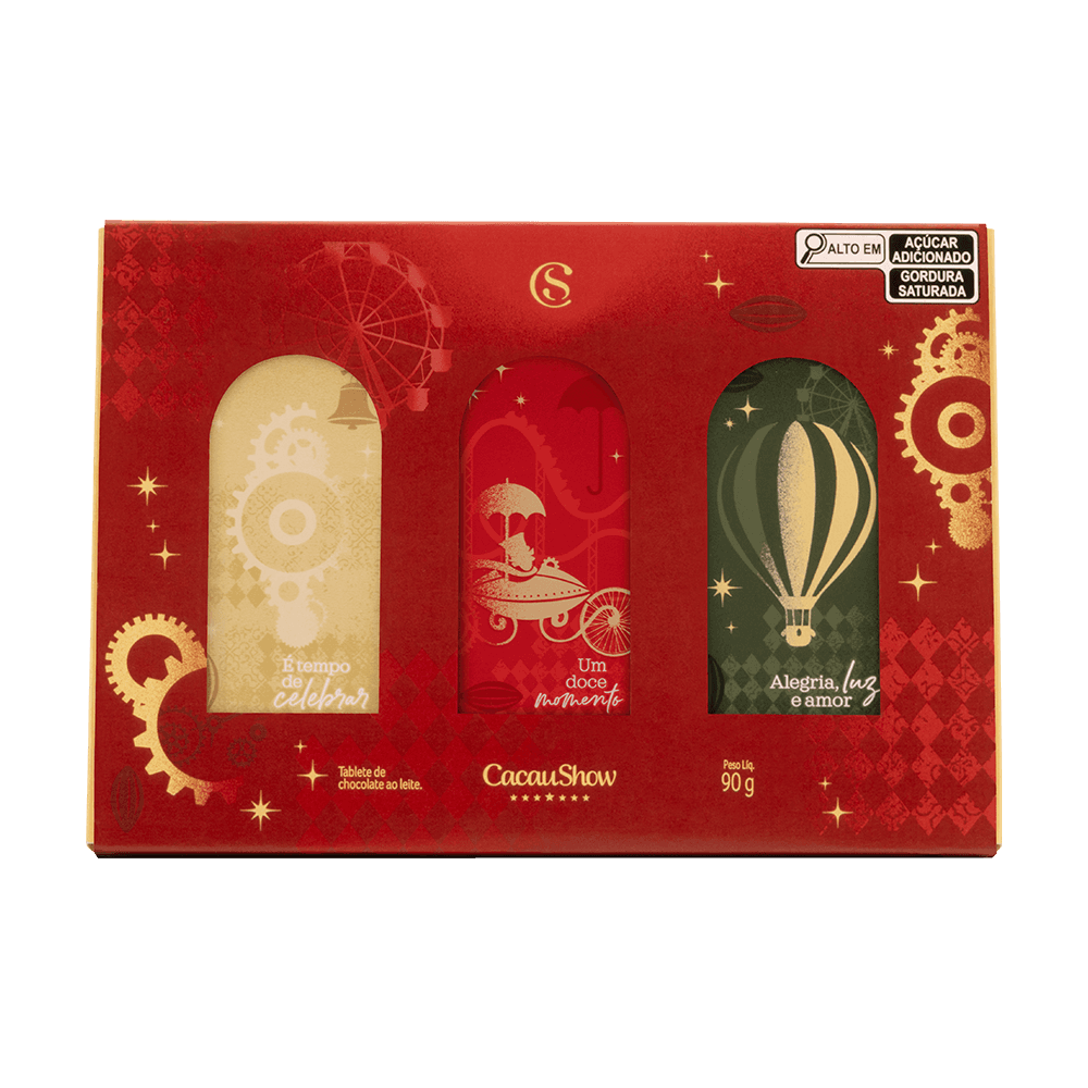 Caixa de Tabletes ao Leite de Natal 90g