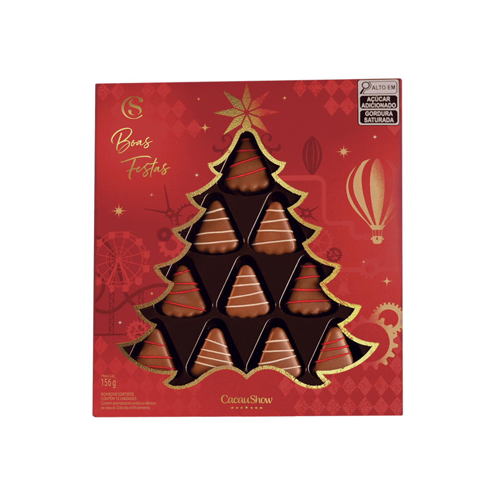 Caixa de Bombons ao Leite de Natal 156g